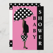 Poka Dot Baby Shower Invitations {Pink} (Devant / Derrière)