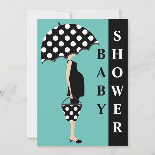 Poka Dot Baby Shower Invitations {Turquoise} (Devant)