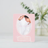 Poka Dots rose photo bébé fille douche Faire-part (Debout devant)