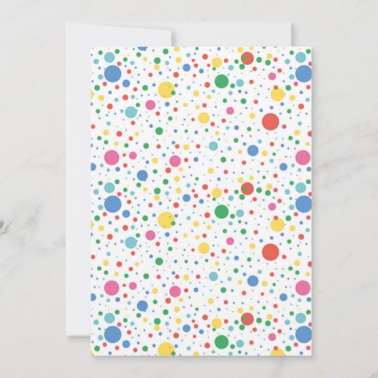 Pokadot coloré Invitation de fête d'anniversaire (Dos)