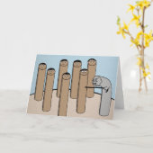 Poke de cheveux gris amusant Bonne carte d'anniver (Fleur jaune)