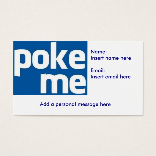 Poke Me sur Facebook (Devant)