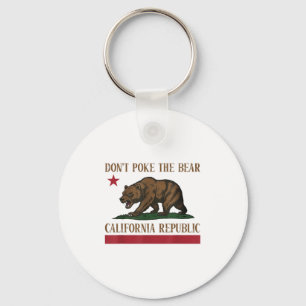 Poke niet het Beer California Republic Shirt voor Sleutelhanger