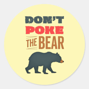 Poke niet het Beer minimalistische typografie ontw Ronde Sticker