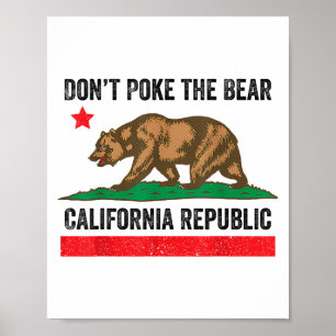 Poke niet het Beer van Californië Poster