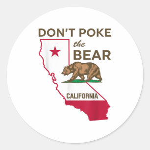 Poke niet het Beer van Californië Ronde Sticker