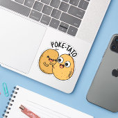 Poke-tato Funny Potato Pun Sticker (Laptop met iPhone)