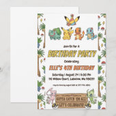 Pokémon Birthday Invitations (Devant / Derrière)
