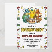 Pokémon Birthday Invitations Kaart (Voorkant / Achterkant)