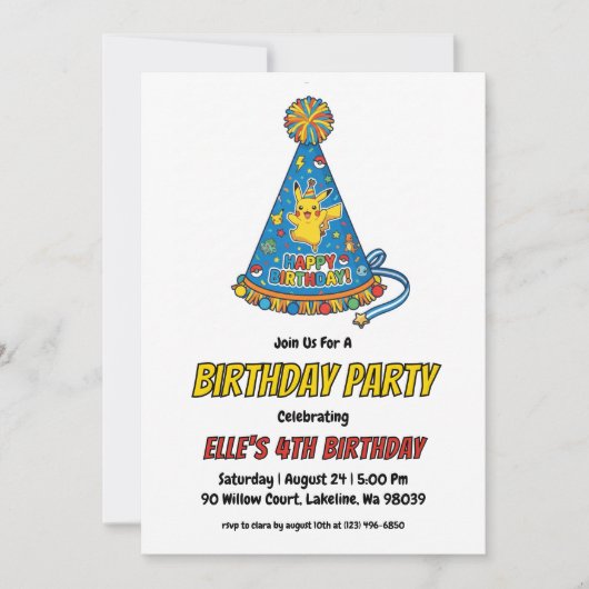 Pokémon Birthday Invitations Kaart (Voorkant)