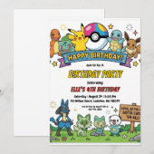 Pokémon Birthday Invitations Kaart (Voorkant / Achterkant)