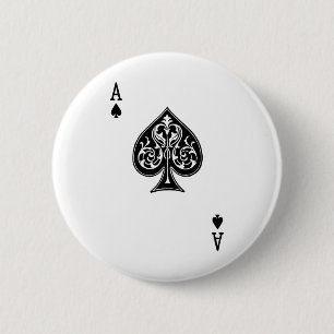 Poker Ace Kaart Ronde Button 5,7 Cm