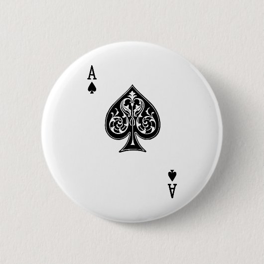 Poker Ace Kaart Ronde Button 5,7 Cm (Voorkant)