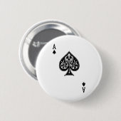 Poker Ace Kaart Ronde Button 5,7 Cm (Voorkant /achterkant)