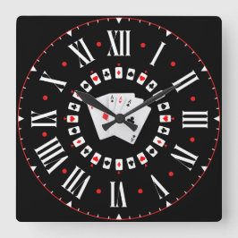 Poker Ace Of Spades With Roman Numerals Vierkante Klok