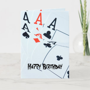 Poker_Aces,_Happy Bithday_Greeting_Kaart Kaart