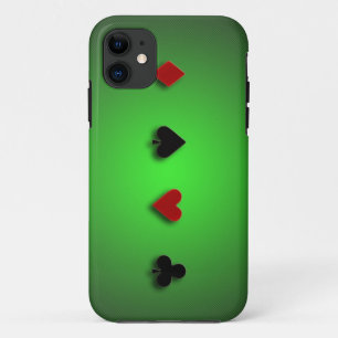 poker achtergrond casino cards clubs heten spade iPhone 11 hoesje