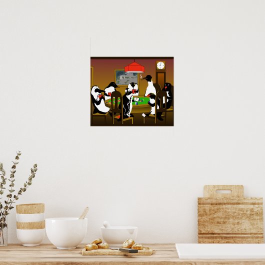 Poker affiche de pingouin (Cuisine)