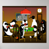 Poker affiche de pingouin (Devant)