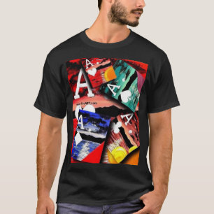 Poker Art Aces Collage Colorful Vibrant T-shirt