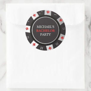 Poker Avond Verlovingsfeest Las Vegas Casino Ronde Sticker