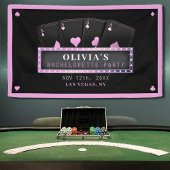 Poker Azen Roze & Zwarte Bachelorette Party Spandoek