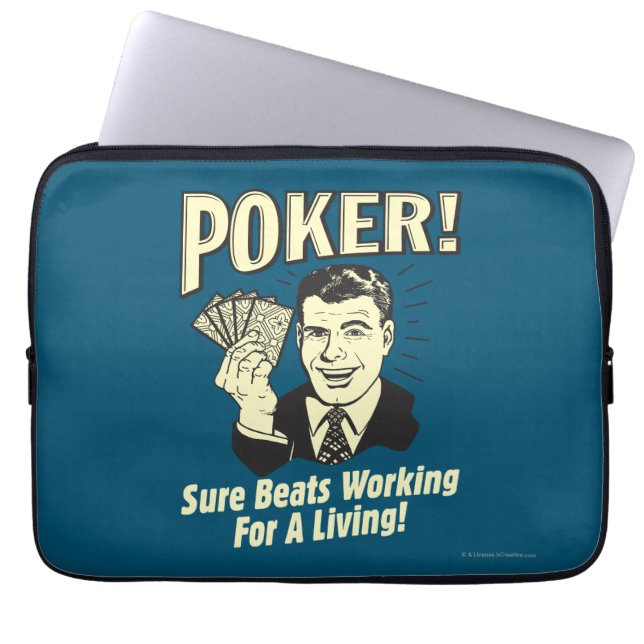 Poker: Beats Working for a Living Laptop Sleeve (Voorkant)