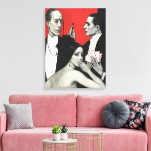 Poker Benda Art Mystère Noir Art Déco Vintage