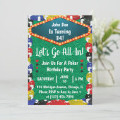 Poker Birthday Party Invitation Kaart (Staand voorkant)