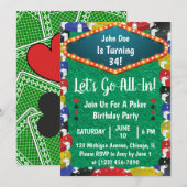 Poker Birthday Party Invitation Kaart (Voorkant / Achterkant)