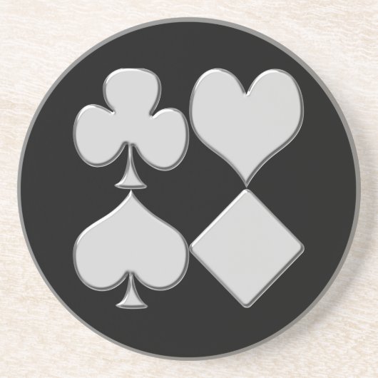 Poker Card Deck Suits Poker Onderzetters (Voorkant)