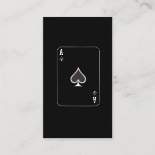 Poker Card Player Ace of Spades Halloween Visitekaartje