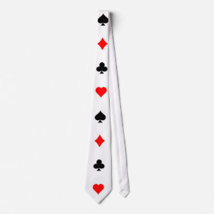 Poker Card Suits Pattern: Necktie/Stropdas Stropdas