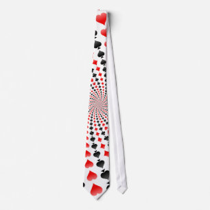 Poker Card Suits Spiral: Necktie/Stropdas Stropdas