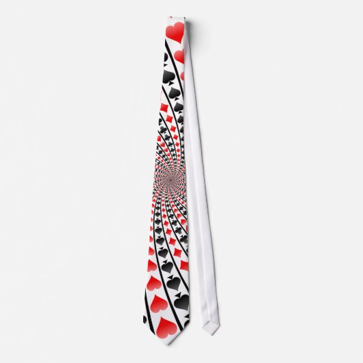 Poker Card Suits Spiral: Necktie / Tie Stropdas (Voorkant)