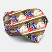 Poker Cards Aces Chips Gambling Casino Win Game Stropdas (Opgerold)