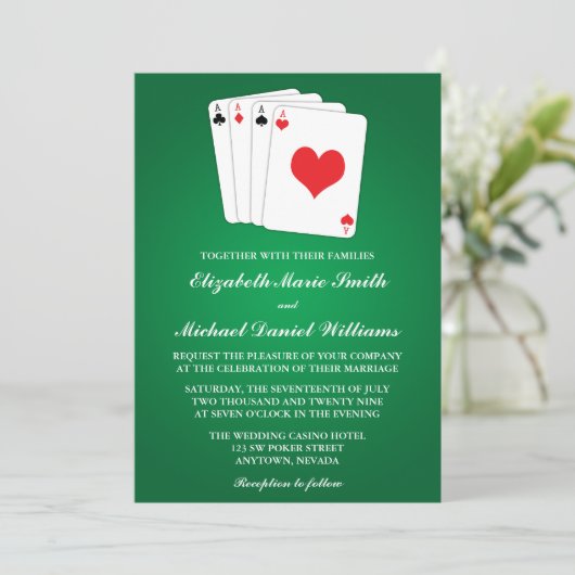 Poker Cards Weddenschap Kaart (Staand voorkant)