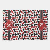 Poker Casino Suit Pattern Monogram Theedoek (Horizontaal)