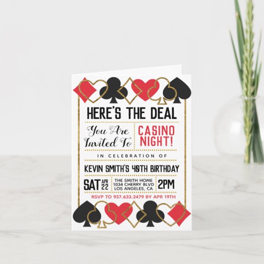Poker Casino uitnodiging (Voorkant)