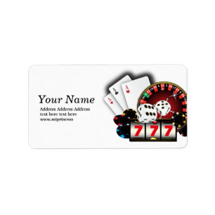poker , casino , volwassene , retour address stick etiket