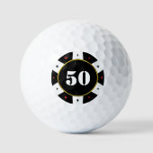Poker Chip 50ste verjaardag Golfballen (Voorkant)