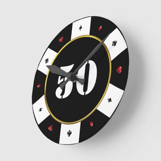 Poker Chip 50ste verjaardag Ronde Klok (Hoek)