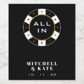 Poker Chip All in Wedding Black Wijn Etiket (Enkel label)