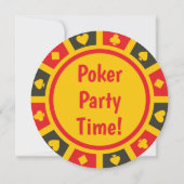 Poker Chip Anniversaire Fête Invitation (Dos)