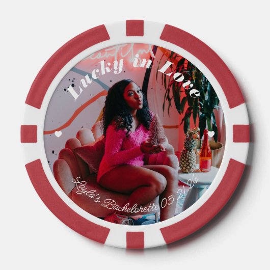 Poker Chip Bachelorette Hen Party Invite Favor (Voorkant)
