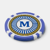 Poker Chip - Blauw - Gepersonaliseerd - Initiaal t (Enkel)