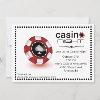 Poker Chip Casino Party Invitation Kaart