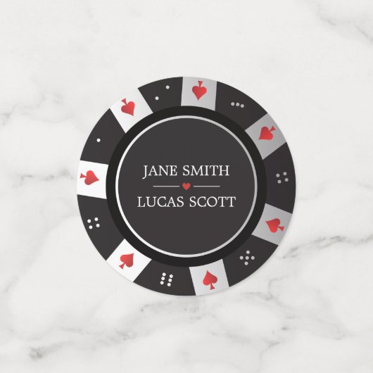 Poker Chip Casino Thereding Wedding Las Vegas Deco Confetti (Kleine voorkant)