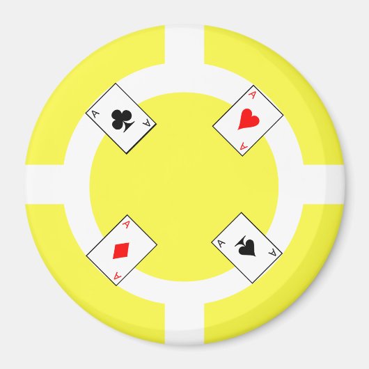 Poker Chip - Geel Magneet (Voorkant)