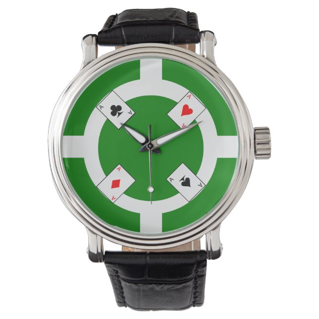 Poker Chip - Green Horloge (Voorkant)